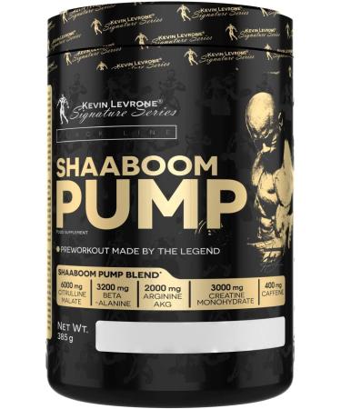 Fitness Authority Kevin Levron Shaaboom Pump Black Line Pre-Workout Booster |385g per container |Taste: Mango-Lemon |Hardcore pump training powder |Citrulin Kaffein Beta Alanin