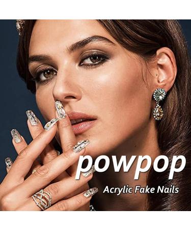 Shop Long Press on Nails - Purple & Black Gradient Coffin Style | Reusable Acrylic French False Nails for Women & Girls - Buy Online on GoSupps.com