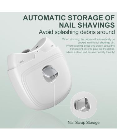 Electric Nail Clipper with USB Charging Cordless Design for Safety and Convenience LED Light and Cleaning Brush Included One-Touch Operation for Teens Adults and Kids (White) - Buy Online on GoSupps.com