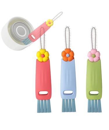 3 in 1 Cup Lid Cleaning Brush Multifunctional Crevice Cleaning Brush Set Water Bottle Cleaner Brush Portable Gap Crevice Cleaning Brush Cleaner