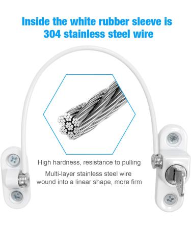 12Pcs Window Restrictor Locks for Kids Window Restrictors UPVC Baby Security Window Locks with Screws Keys for Baby Child Children Safety Window Locks Door Locks for Home Public School and Commercial 12pcsWhite - Buy Online on GoSupps.com