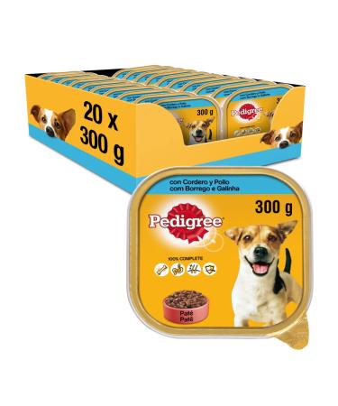 Pedigree Wet Food for Adult Dogs, Lamb and Chicken Flavor (Pack of 20 x 300g)