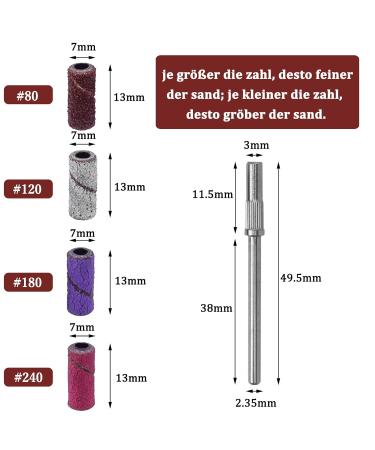 Bestgle Sanding Sleeves Nail Cutter 60 Pieces Coarse Fine Grain Sanding Belts Nail Cutter Attachments Sanding Caps Nail Cutter with Box for Manicure 80# 120# 180# 240# Grain - Buy Online on GoSupps.com