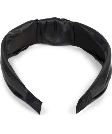 Shop styleBREAKER Retro Faux Leather Headband for Ladies - Knot Hairband in Black | Perfect Fashion Accessory - Buy Online on GoSupps.com