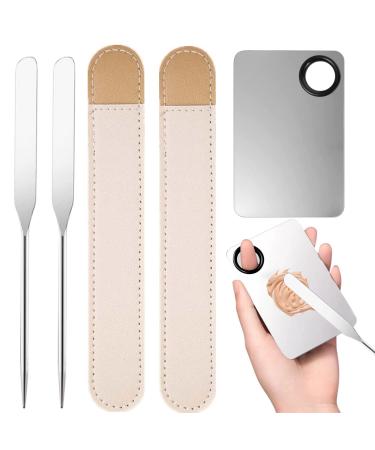 CKONXE 5pcs Makeup Spatula Korean Set Stainless Steel Make Up Palettes and Spatula Makeup Mixing Palettes Cosmetic Spatula Tool 5 Pack