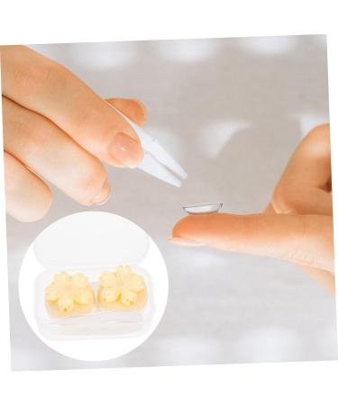 HOMSFOU 3pcs Contact Lens Case with Mirror - Portable Plastic Travel Foil Crystal - Yellow - 7x4.5x2.5CM | Buy Internationally - Buy Online on GoSupps.com