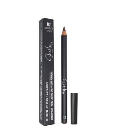 Sheila Cosmetics Cleopatra Crayon Kh l Yeux Waterproof Texture Douce et Estompable Tenue 24h Test Ophtalmologiquement Fabriqu en Italie (02 Chocolate Brown)