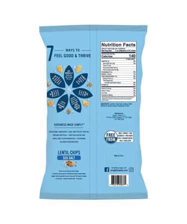 Simply 7 Lentil Chips Sea Salt 4 oz 12 Pack - Non-GMO, Nut-Free, Vegetarian, Low Calorie Vegan Snack - Cholesterol-Free, Low Fat Plant-Based Chips - Buy Online on GoSupps.com