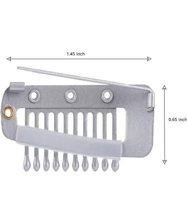 10-Tooth Stainless Steel Hair Extension Clip Chunni Dupatta Clips With Safety Pin Duppatta Hack Hijab Tikka Setting Grip Clips - Buy Online on GoSupps.com