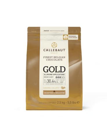 Callebaut | Gold 30.4% Finest Belgian Caramel Chocolate Couverture Callets | 1x2.5kg