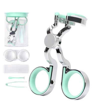 Refesta contact lenses-portable eye supporter with tweezers of remote tool solving cases for everyday use outdoors (green)