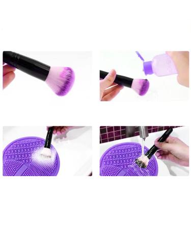 Silicone Makeup Brush Cleaning Mat - Purple | Brush Cleaner Pad for Brushes, Sponges & Puffs - Buy Online on GoSupps.com