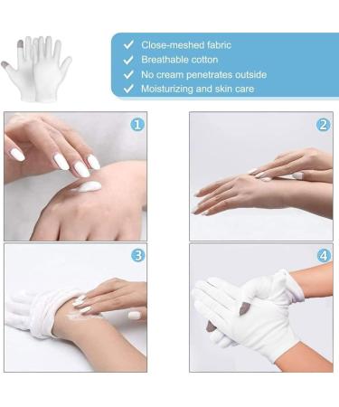 2 Pairs Moisturizing Gloves for Dry Sensitive Skin - Premium 100% Cotton, Touch Screen, Overnight Bedtime Spa Therapy - Ideal for Eczema Relief and Cosmetics Inspection - Buy Online on GoSupps.com