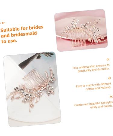 Angoily Bridal Comb Barrettes for Women Bridal Headpiece Hair Gems for Women Laundry Dispenser Wedding Headdresss Yellow Barrette Gold Tiara Simple Bridesmaid Hair up Zinc Alloy - Buy Online on GoSupps.com