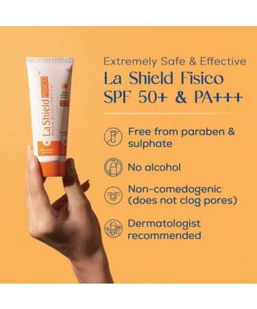La-Shield Fisico SPF 50+ & PA+++ Mineral Sunscreen Gel - Lightweight Transparent Water Resistant - 1.76 Fl Oz - Best International Shipping - Buy Online on GoSupps.com