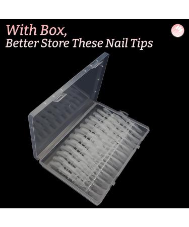 Lea-Shall Almond Shape Nail Tips Set - 240 Pre-shaped Gel Fake Nails Short Full Cover 12 Sizes for Artistic Acrylic Designs - Buy Online on GoSupps.com
