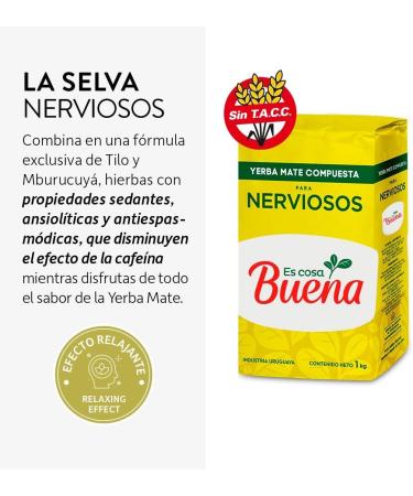 Qumir - Pack of Yerba Mate Es Cosa Buena Nerviosos 1 kg 3 Units Total 3 kg of Yerba Mate - Buy Online on GoSupps.com