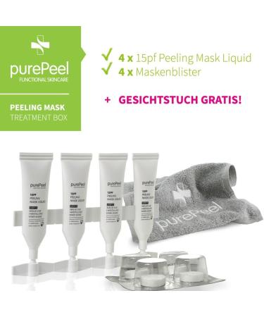 purePeel Natural fleece facial maskAHA fruit acid peeling serum 15pf 30 ml cloth masks set of 4 for oily skin and impurities suitable for all skin types - Buy Online on GoSupps.com