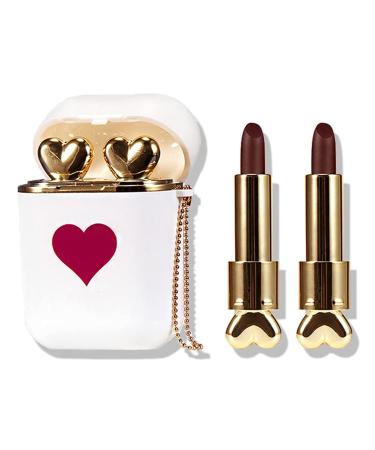 Matt Lipstick Make-Up Set - 2-Piece Two-Tone Waterproof Velvet Lip Gloss | Durable & Moisturizing Gift Set (Gold) - International Shipping Available - Buy Online on GoSupps.com