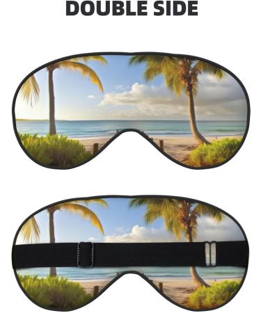 Shop Palm Trees Beach Printed Soft Eye Mask - Zero Eye Pressure Travel Blackout Eye Mask for Ultimate Sleep Comfort - Buy Online on GoSupps.com
