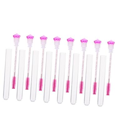 POPETPOP 16 Pcs Diamond Mascara Brush Cosmetology Supplies Mascara Cream Wand Eyelash Tube Foundation Brush 11.7x1.1cmx2pcs Rosyx2pcs