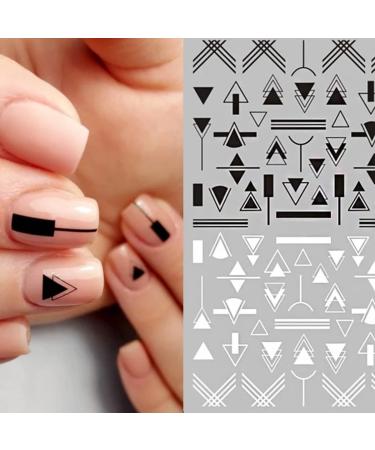 Geometric Heart & English Letter Nail Art Stickers - 6 Sheets - Buy Online on GoSupps.com