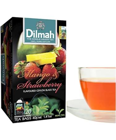  Dilmah Dilmah | Mango and Strawberry Black Tea | Ceylon Black Tea with Tropical Fruit Flavors - 2 x 20 Tea Bags (2 x 40g) - Buy Online on GoSupps.com