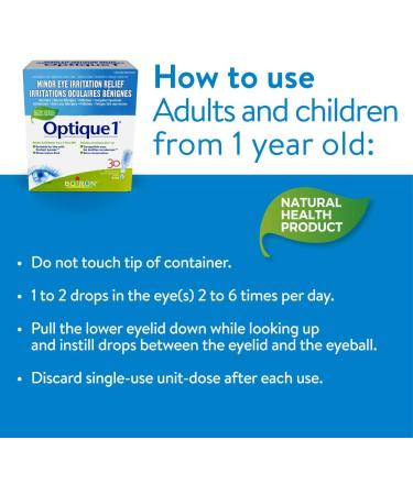 Boiron Optique 1 Eye drops used to relieve minor eye irritations such as dry itchy or red burning eyes due to allergies or computer eye strain. 30 unit-doses - Buy Online on GoSupps.com