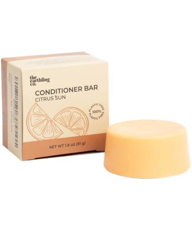 The Earthling Co. Conditioner Bar   Nourishing Plant Based Hair Conditioner for Men  Women and Kids - Vegan Formula for All Hair Types   Paraben  Silicone and Sulfate Free  Citrus Sun Scent  1.8 oz