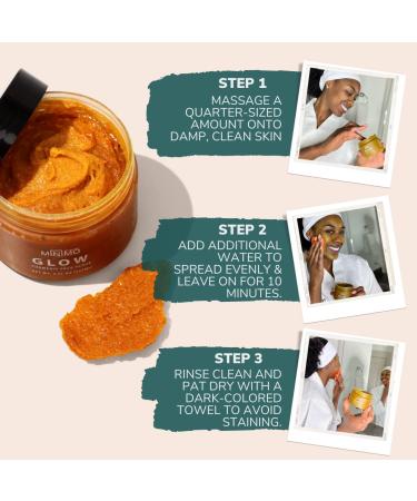 Minimo Glow Turmeric Face Scrub (Citrus Peach) - Infused with Turmeric Manuka Honey & Cinnamon - 5 FL OZ for All Skin Types - Enhance Your Glow - Buy Online on GoSupps.com