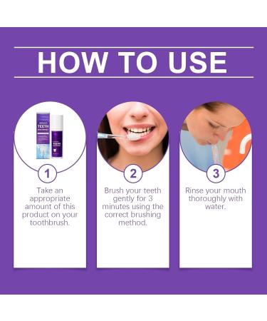 Purple Teeth Whitening Toothpaste Purple Whitening Toothpaste Women Men Gentle Teeth Stain Remover Brighten & Refresh - Buy Online on GoSupps.com