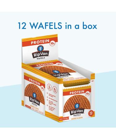 Rip Van Wafels Honey & Oats Stroopwafels - High Protein Keto Snack - Non GMO, Low Sugar (5g) - Office & Healthy Snacks - 12 Pack - Buy Online on GoSupps.com