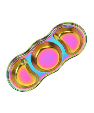 Sauce Dipping Saucer Sauce Dipping Bowls Appetizer Plates Serving Dish 304 Stainless Steel Seasoning Plate Three Grids Durable Sauce Dish Suitable for Dips Salads Desserts Fruit Soy Sauce Bowl