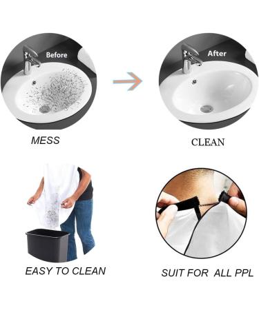 Beard Apron Cape Bib for Men Beard Hair Catcher for Shaving and Trimming with Smooth Surface Adjustable Hook and Loop Beard Grooming Apron with 2 Strong Suction Cups (White) - Buy Online on GoSupps.com
