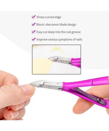 Professional Nail Skin Pliers & Cuticle Scissors - Sharp Stainless Steel Skin Scissors for Fingers & Toes - French Handle in Purple - Buy Online on GoSupps.com