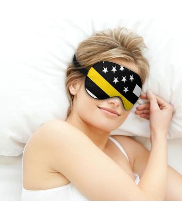 USA Thin Yellow Line Flag Sleep Mask - Adjustable Eye Cover for Sleeping and Travel - Buy Online on GoSupps.com