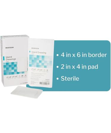 McKesson Island Dressing 4x6 Sterile Polypropylene/Rayon - 25 Count Pack - Buy Online on GoSupps.com