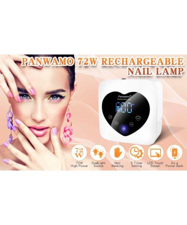 Rechargeable UV LED Nail Lamp - 72W Cordless Gel Nail Curing Light 5 Timer Settings Removable Bottom & Touch Screen for Professional Results - Buy Online on GoSupps.com