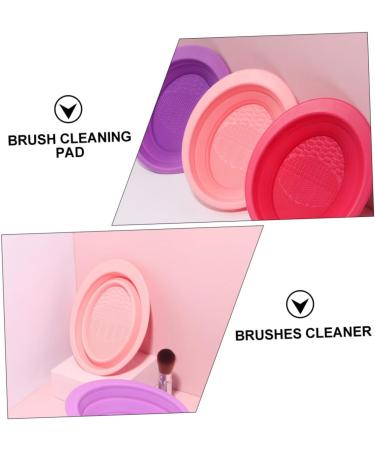 Beavorty makeup brush scrub pad makeup brush cleaning mat silicone brush cleaning pad makeup cleaner foldable cleaner bow makeup brush cleaning bowl Silica gel cosmetic scrub board - Buy Online on GoSupps.com