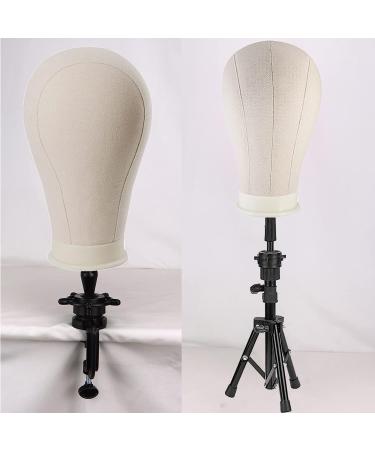 LUNGCYX 23 Inch Wig Head Stand Tripod Set for Wigs Making Display - Mannequin Canvas Block Head, T-pin, Wig Cap, Adjustable Bracket - Tripod Tool Holder for Mounting - Buy Online on GoSupps.com