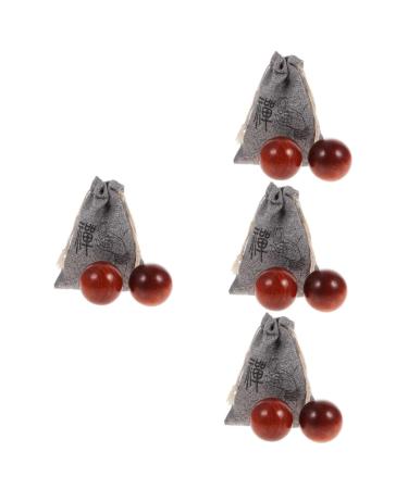 Gleavi 4 sets Handball handball handwritten small hand -rolling balls wooden ball massage ball Handrolling balls roller balls Massage marble gymnasium ball puppy head scroll wheel massager fabric