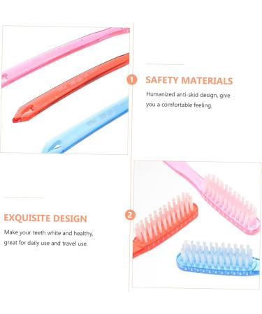 Minkissy 6 Pack Hard Bristle Adult Toothbrush - Premium Plastic Travel Toothbrush & Floss Set - Buy Online on GoSupps.com