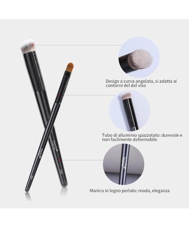 MSQ Gro Concealer & Detail Makeup Brushes Set | Kabuki Liquid Foundation & Powder Brush - 2 Pieces for Flawless Application - Buy Online on GoSupps.com