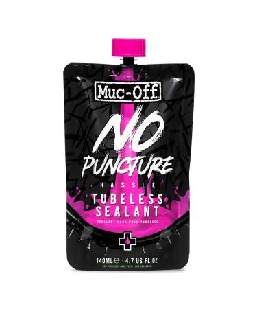 Muc Off No Puncture Hassle Tubeless Sealant - Advanced Bicycle Tyre Sealant with UV Tracer Dye That Seals Tears and Holes Up to 6mm 140ml
