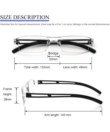 MMOWW 4 Pack Rimless Reading Glasses for Men & Women | Clear Rectangle Blue Light Blocking Glasses (3.5x) - Shop Now! - Buy Online on GoSupps.com