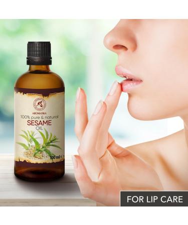 Pure Sesame Oil 100ml - Cold-Pressed & Refined - Natural Beauty & Massage Oil - Organic Sesameum Indicum from Mexico - Buy Online on GoSupps.com