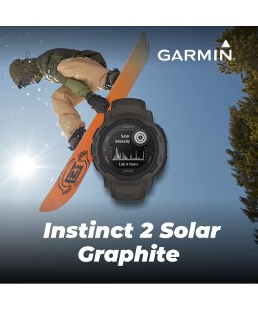 Wearable4U Garmin Instinct 2 Solar GPS Rugged Outdoor Smartwatch Bundle with Black Earbuds - Graphite with Multi-GNSS Support - Buy Online on GoSupps.com