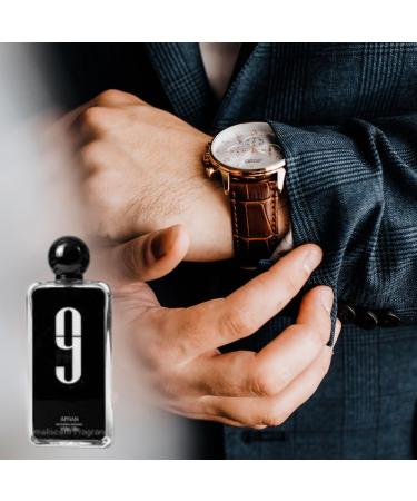 Bundle of Afnan 9 PM For Men 100ml Eau de Parfum with 5ml Portable Refillable Atomizer and Refillable Car Freshener in a Satin Gift Bag - Buy Online on GoSupps.com