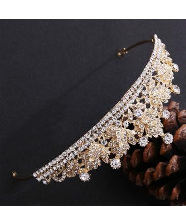 PSVOD Wedding Bridal Crown Tiara - Rhinestone Gold Crown for Women | Perfect for Weddings & Birthday Parties - Buy Online on GoSupps.com