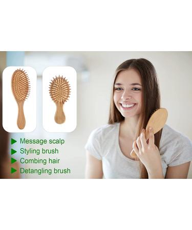 Eco-Friendly Bamboo Hair Brush Comb Set | Anti-Static Detangling Hairbrush for Women and Men | Tail Comb, Tooth Comb, Big and Mini Massage Wooden Brush | Ideal for Thick, Thin, Curly, Straight, Dry, Wet Hair - Buy Online on GoSupps.com